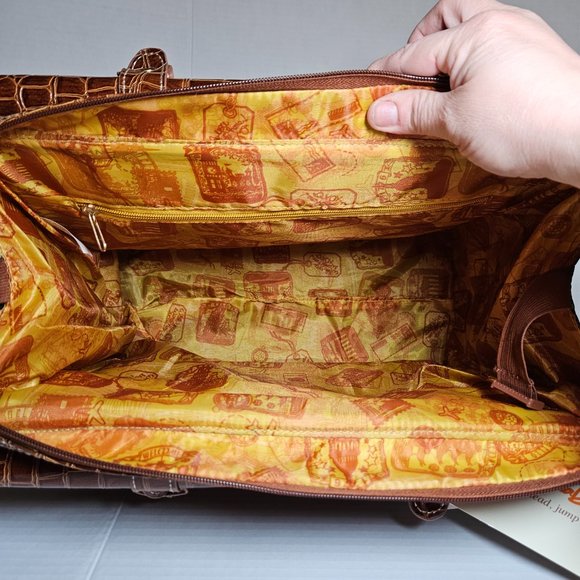 Samantha Brown black Crocodile Embossed Dowel Travel Carry on Trolley Sleeve - Picture 14 of 14